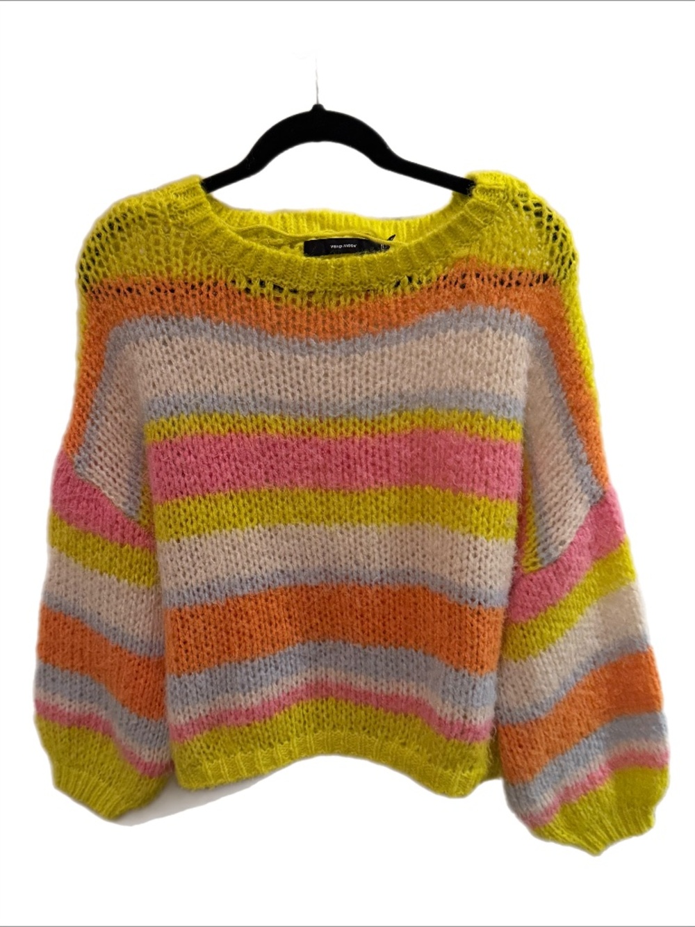 Vero Moda Neon Chunky Knit Pullover Sweater XL